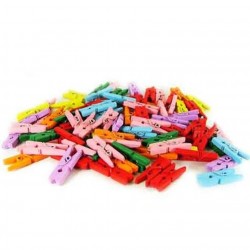 100 Pieces Colorful Wooden Pegs 2.5cm (Pack of 10-1000 Pieces)