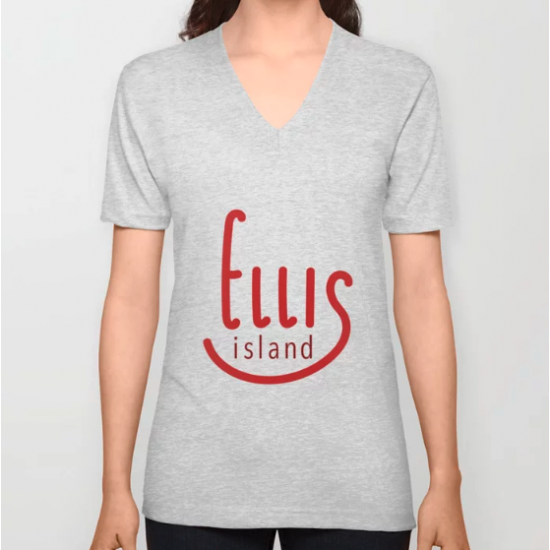 Ellis Island, NYC V Neck T Shirt