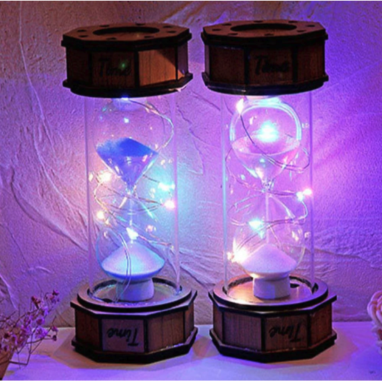 Illuminated Decorative Wooden Hourglass
