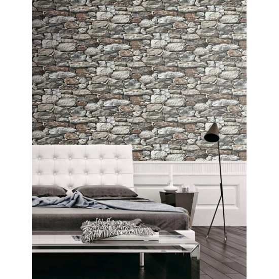 Stone Wall Pattern Self Adhesive 3d Wall Shelf Door Covering Paper 3 Meters 60 Cm